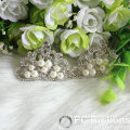 Silver Pearl Crown Rhinestone Buckle for Wedding Invitation Card Ribbon Buckle